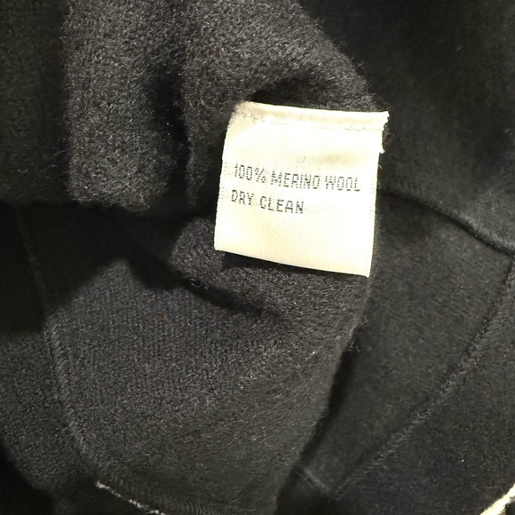 Vintage Talbots Black Retro Buttons Jacket 100% Merino Wool Military Coat Large - Picture 5 of 9